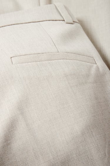 Women - Business trousers - mid-rise waist - straight fit - mix & match - light beige