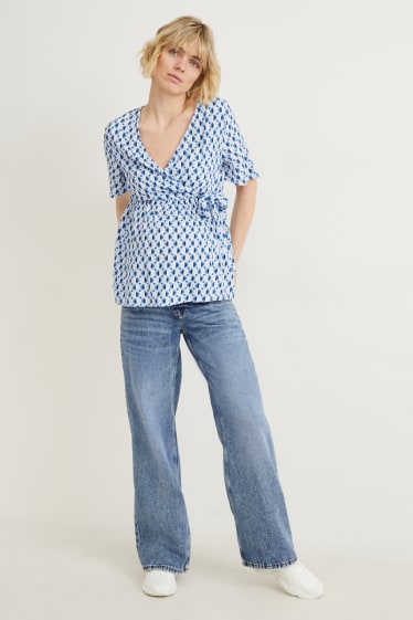 Damen - Umstandsjeans - Wide Leg Jeans - jeansblau