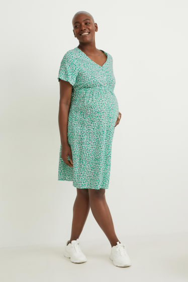 Donna - Vestito per allattamento - a fiori - verde