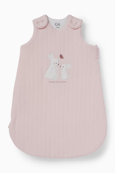 Babies - Bunny - baby sleeping bag - 0-6 months - rose