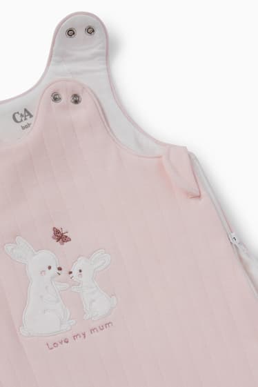 Babies - Bunny - baby sleeping bag - 0-6 months - rose