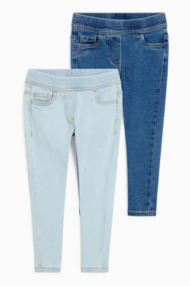 Kinderen - Set van 2 - jegging jeans - jeanslichtblauw