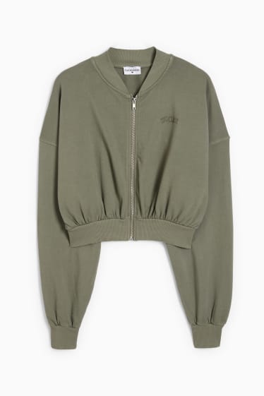 Damen - Crop Sweat-Blouson - khaki