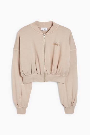 Damen - Crop Sweat-Blouson - beige