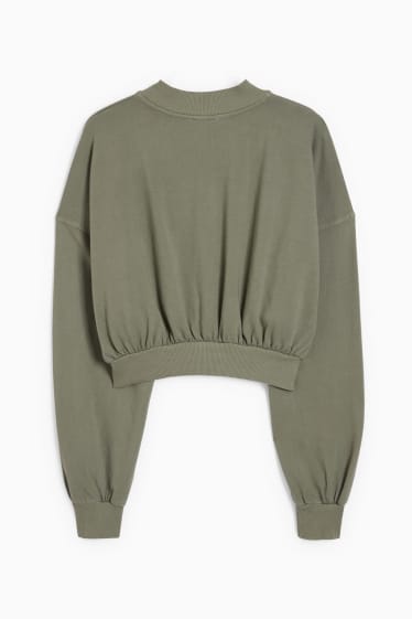 Damen - Crop Sweat-Blouson - khaki