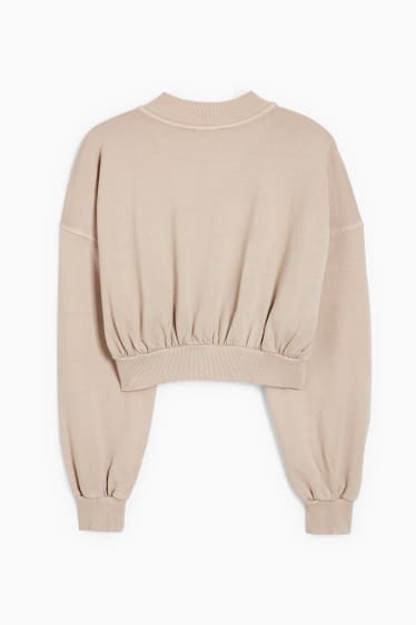 Damen - Crop Sweat-Blouson - beige