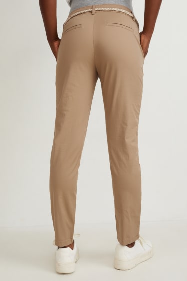 Mujer - Chinos premamá con cinturón - slim fit - beis