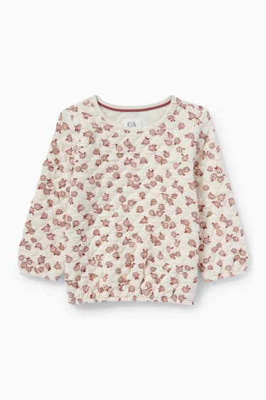 Bébés - Sweat pour bébé - à fleurs - blanc crème