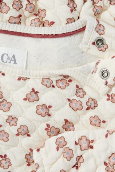 Bebeluși - Bluză de molton bebeluși - cu flori - alb-crem