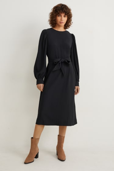 Mujer - Vestido de línea evasé - negro