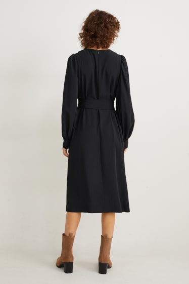 Mujer - Vestido de línea evasé - negro