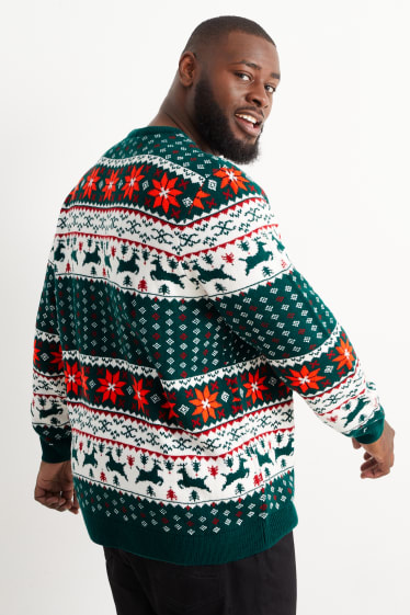 Men - Christmas jumper - Father Christmas - green