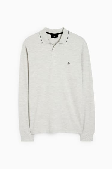 Men - Polo shirt - light gray-melange