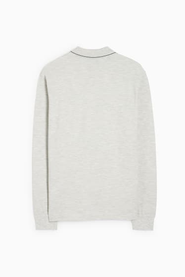 Men - Polo shirt - light gray-melange