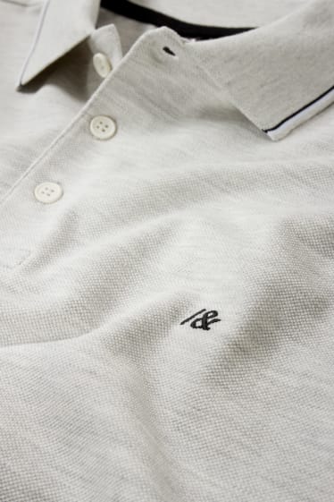 Men - Polo shirt - light gray-melange