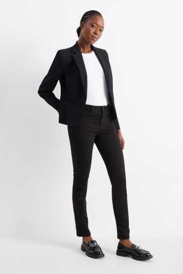 Dámské - Slim jeans - mid waist - tvarující efekt - LYCRA® - černá