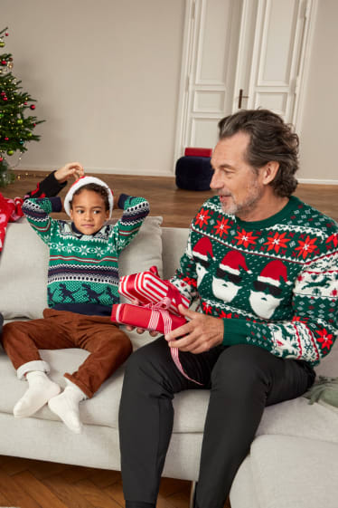 Enfants garçons - Dinosaure - pullover de Noël - bleu foncé