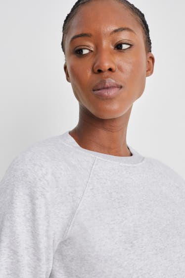Damen - Basic-Sweatshirt - hellgrau-melange