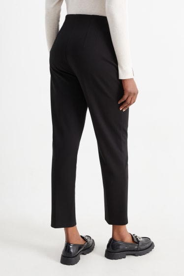 Dámské - Kalhoty - high waist - slim fit - černá