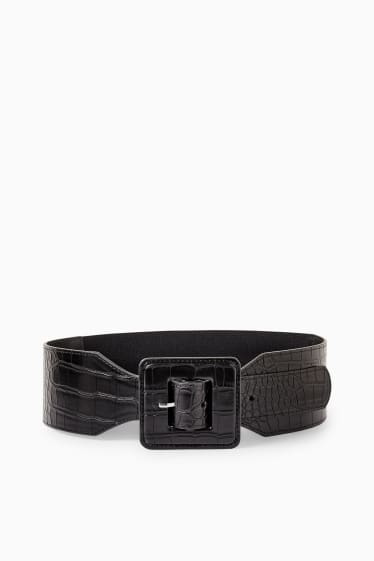 Femmes - Ceinture taille haute - synthétique - noir