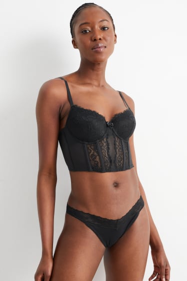 Femmes - Bustier avec armatures - ampliforme - noir