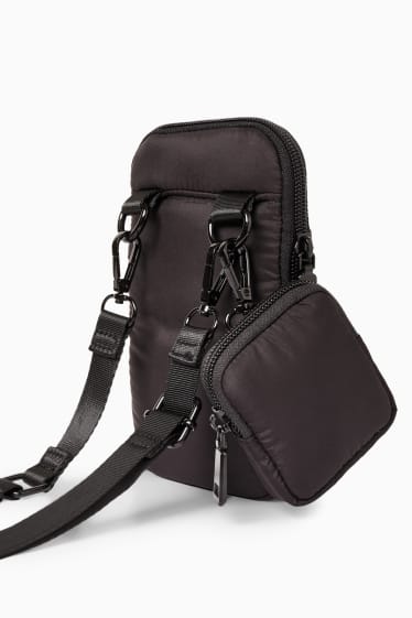 Dames - Set - smartphonetasje en portemonnee - 2-delig - zwart