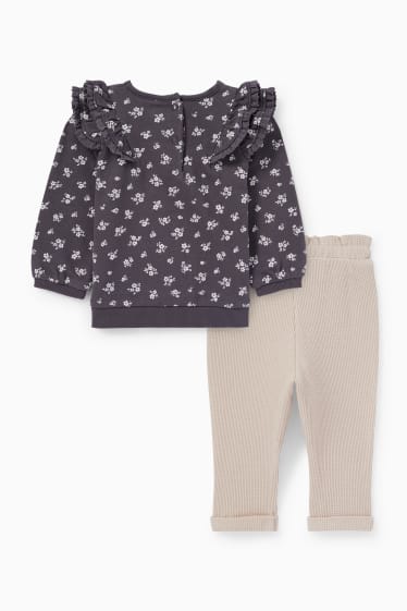 Babys - Blümchen - Baby-Outfit - 2 teilig - lila