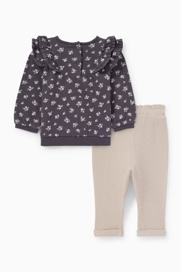 Bébés filles - Petites fleurs - ensemble bébé - 2 pièces - violet