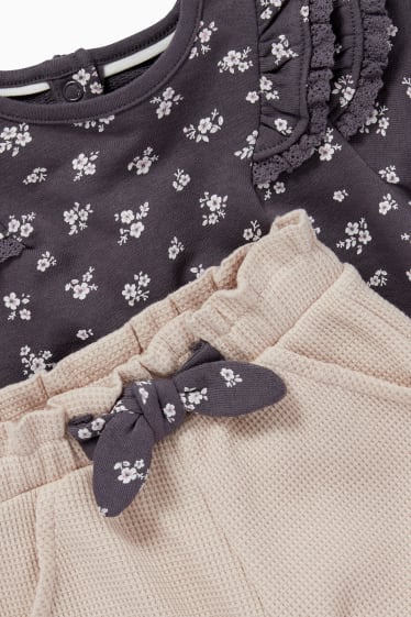Babys - Blümchen - Baby-Outfit - 2 teilig - lila