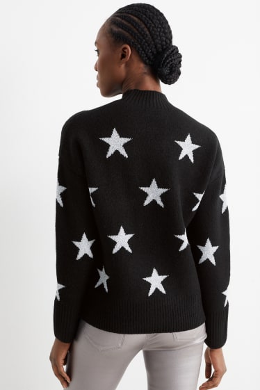 Donna - Maglione - stelle - nero