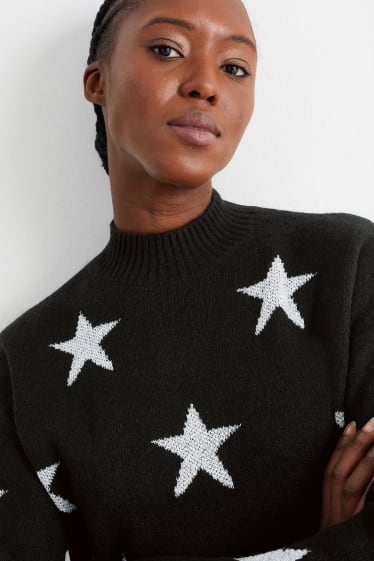 Donna - Maglione - stelle - nero
