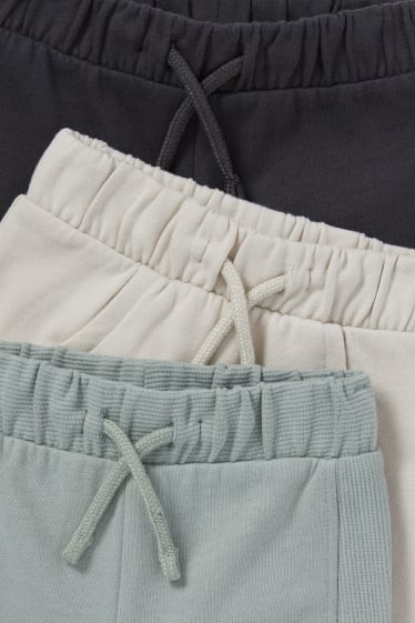 Bébés - Lot de 3 - pantalon de jogging bébé - gris foncé