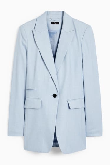 Femmes - Blazer long de bureau - regular fit - matière extensible - Mix & Match - bleu clair