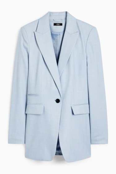 Women - Long business blazer - regular fit - stretch - Mix & Match - light blue