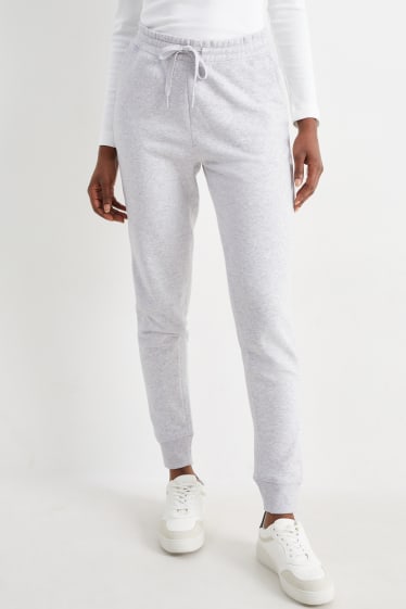 Donna - Pantaloni sportivi basic - grigio chiaro melange
