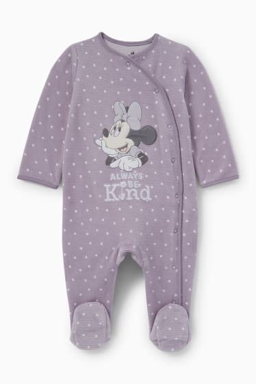 Miminka - Minnie Mouse - pyžamo pro miminka - s květinovým vzorem - světle fialová