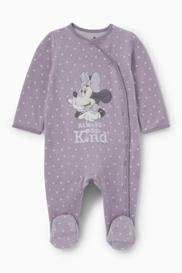 Baby Mädchen - Minnie Maus - Baby-Schlafanzug - geblümt - hellviolett