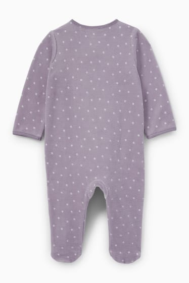 Miminka - Minnie Mouse - pyžamo pro miminka - s květinovým vzorem - světle fialová