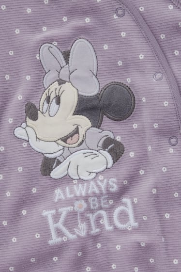 Baby Mädchen - Minnie Maus - Baby-Schlafanzug - geblümt - hellviolett
