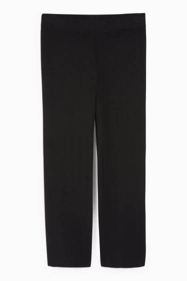 Femei - Pantaloni tricotați basic - negru