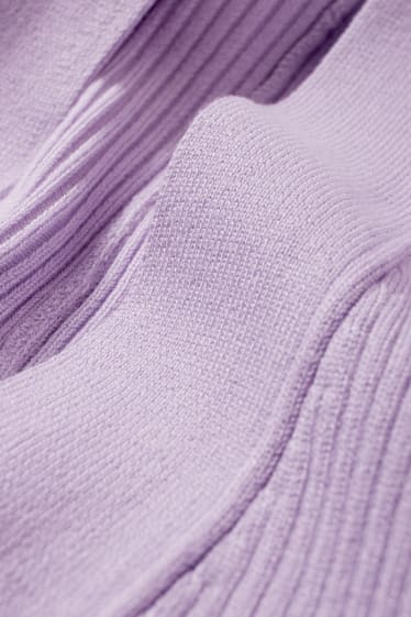 Femmes - Gilet en maille - finition côtelée - violet clair
