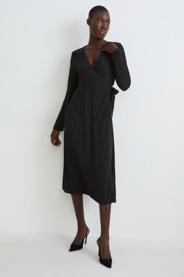 Women - Wrap dress - black