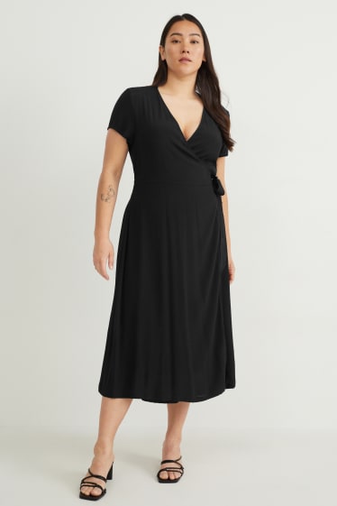 Mujer - Vestido cruzado - negro