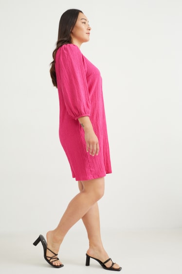 Mujer - Vestido de línea evasé - fucsia