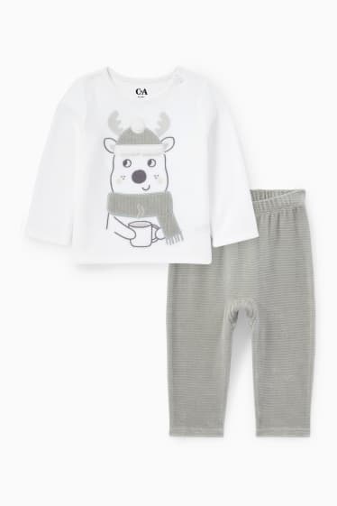 Babys - Baby-Winterpyjama - 2 teilig - weiß