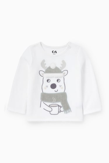Baby Boys - Baby winter pyjamas - 2 piece - white