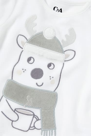 Babys - Baby-Winterpyjama - 2 teilig - weiß
