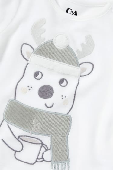 Baby Boys - Baby winter pyjamas - 2 piece - white