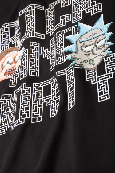 Uomo - T-shirt - Rick e Morty - nero