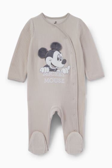 Bebeluși - Mickey Mouse - pijama salopetă bebeluși - taupe